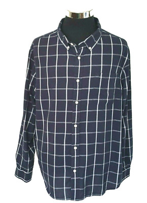 Dip Dress Shirt Mens XXLt Button Front Black & White Windowpane Checks-image