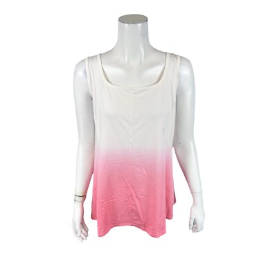 Anybody Women's Plus Cozy Knit Luxe Dip Dyed Swing Top Hot Coral X-Large Size-image