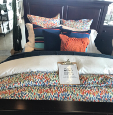 Pottery Barn Annabel Duvet Cover Queen 2 Standard Shams Watercolor Dot Annabell-image