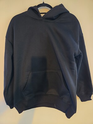 Solid Black Hoodie Pullover Over Size Xsmall-image