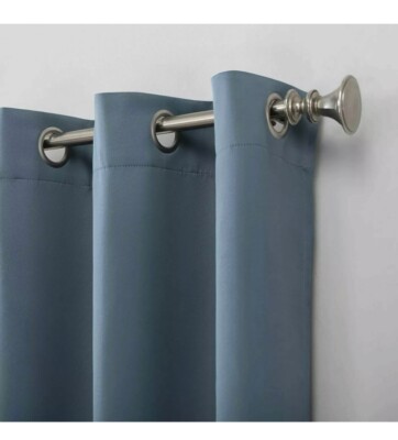 Sun Zero- Kenneth Energy Saving Blackout Grommet Curtain Panel 40x63 Blue-image