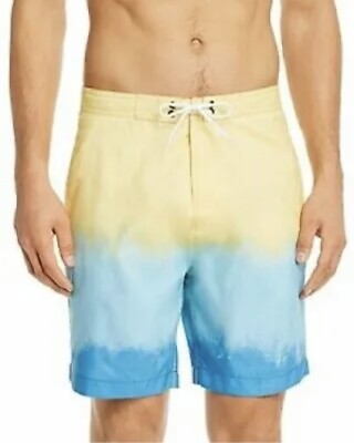 Trunks Surf Swim Co Dip-Dye Swami Swim Trunks Mens Large Sunny Blue NWT-image