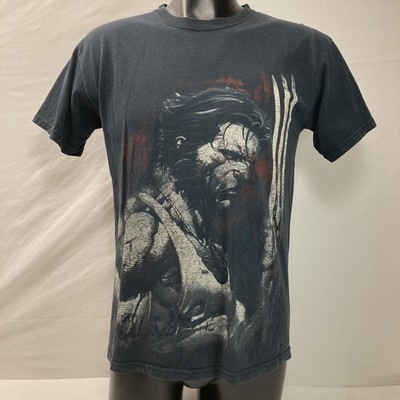 Vintage Wolverine Logan Graphic Tshirt Marvel X-Men Comic Mens M Faded Black-image