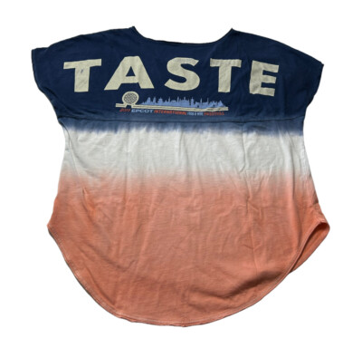 Disney Parks Spirit Jersey Epcot Food & Wine 2017 Short Sleeve Sz Large Dip Dye-image
