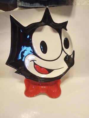 Large Felix The Cat Platter/Chip & Dip Serving Small Flaw-see Pics-image