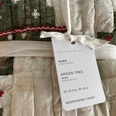 POTTERY BARN Arden Tree Applique Quilted Sham-Euro-NWT-image