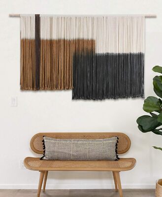 Wall Hanging Large Dip Dye Tapestry Fiber Wall Art Boho Bedroom  59''W*35''L-image