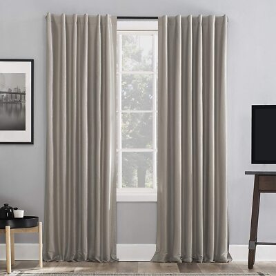 Sun Zero Evelina 95-Inch Backtab Curtain in Stone (Single)-image