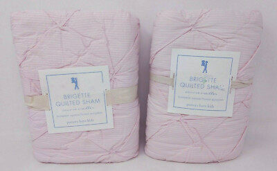 Pottery Barn Kids Brigette Ruffle Quilted Shams Pair 2 European Square 26