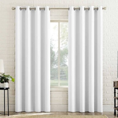 Sun Zero Pratt 2-Pack Lichtenberg Blackout Curtain Panels 50” x 96” White-image