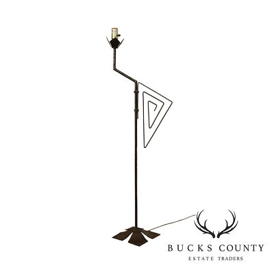 Beardsley Studios Chicago Art Deco Wrought Iron Floor Lamp-image