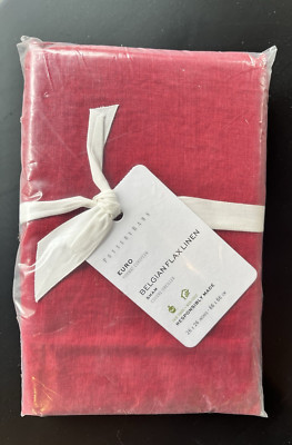 1 Pottery Barn Belgian Flax Linen Euro Size Pillow Sham Red Berry 26 x 26 NEW-image