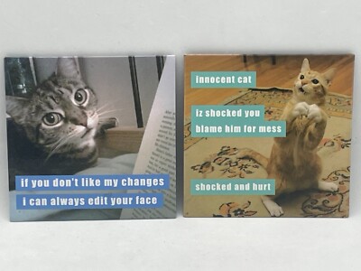 Set of 2 Cat Magnets by the Madison Park Group-image