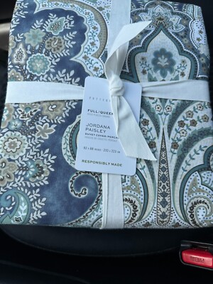 Pottery Barn Jordana Paisley Printed Duvet Cover size Full/Queen, new-image