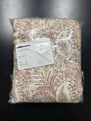 Single Pottery Barn Amala Kalamkari Print Curtain Panel Blush Pink 96x50