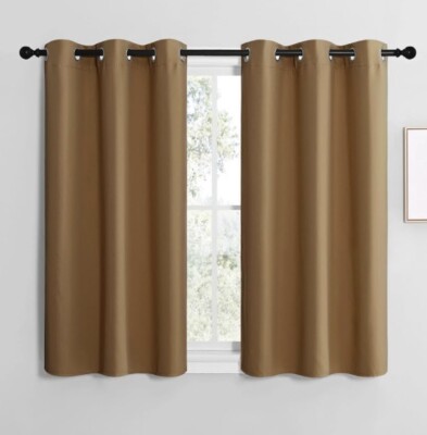 nicetown blackout curtains 2 panels,thermal Insulated Grommet,W 28 Inches. L 41.-image