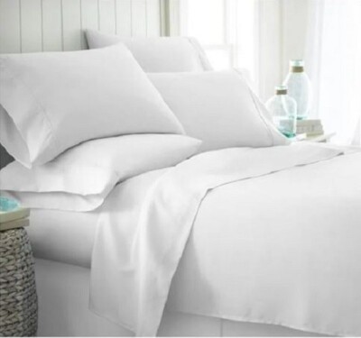 Solids in Style by the Home Collection 4 Piece Bed Sheet Set, Twin - White 22697-image
