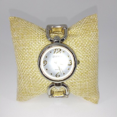 Women's Studio Silver Tone watch Cuff Wristwatch Circle Shaped-image