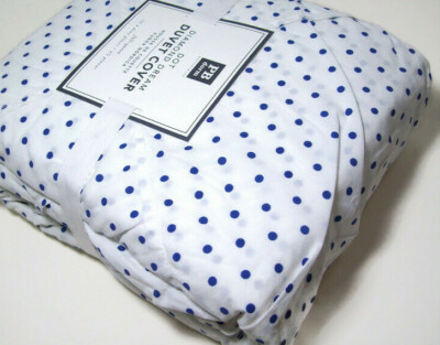 Pottery Barn Teen Blue Dot Diamond Dream Full Queen Duvet Cover New-image