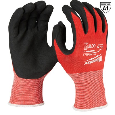 Milwaukee 48-22-8903 Anti-Slip Grip Nitrile Dipped Nylon Red Work Gloves, XL-image