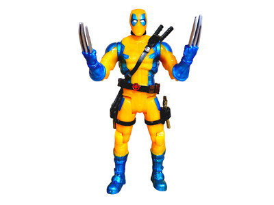 ULTRA RARE TOY MEXICAN ACTION FIGURE SUPER HERO DEADPOOL YELLOW WOLVERINE MARVEL-image