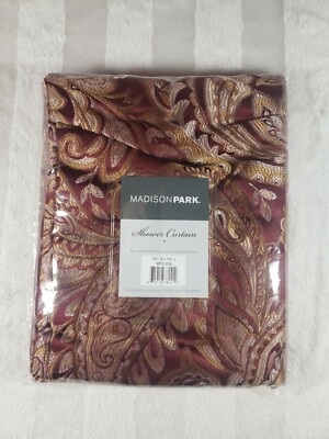 Madison Park Aubrey Jacquard Shower Curtain Burgundy MP70-3034 72