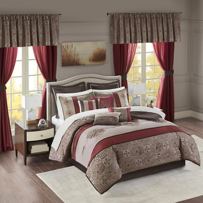 Madison Park Essentials Delaney 24-Piece Room In A Bag Comforter Set-Satin Jacqu-image