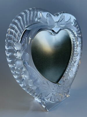 Studio Nova Japan Crystal Picture Frame Beautiful Frosted Flowers Heart Shape-image