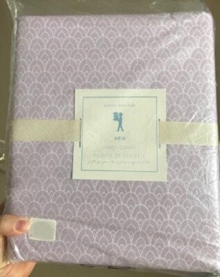 Pottery Barn Aria Geo Duvet Cover Lavender Queen Bohemian No Shams Kids New-image