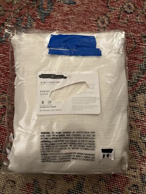 NWT ! Pottery Barn Foundations Emery Drape 3-in-1 Pole Top 50