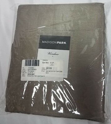 Lillian Twisted Tab Light Filtering Lined Curtain Panel, Gray, 50W x 120L, 1 Pc-image