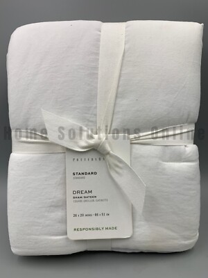 Pottery Barn Dream Brushed Cotton Comforter Sham White Standard #9097B-image