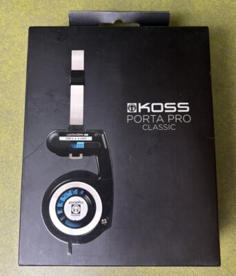 Koss Porta Pro Classic On-Ear Headphones Retro Black/Silver/Blue Wired 3.5mm New-image