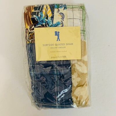 POTTERY BARN KIDS SURFSIDE QUILTED SHAM STANDARD 100% COTTON FORMAT 20X26-image