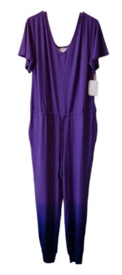 Lularoe Dipped Ombre Large Xoe Romper L Purple New!-image