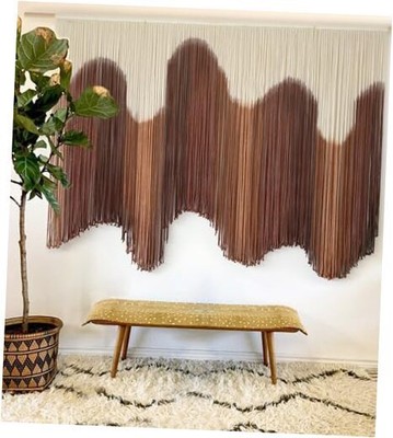  Macrame Wall Hanging Brown Dip-Dyed Large Handmade Macrame Cord Fiber brown3-image