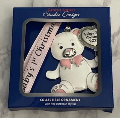 Regent Square Studio 2022 Baby's First Christmas Ornament Pink Bear-image