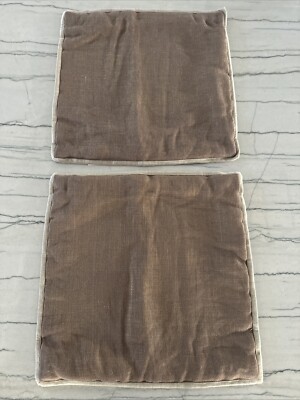 2 Pottery Barn Pillow Covers  7796787 Gold Copper Color  Metallic Jute-image