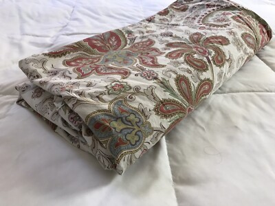 Pottery Barn Organic Cotton Red Paisley Charlie Full/Queen Duvet Cover Only-image