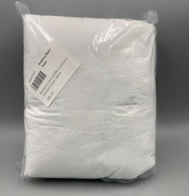 Pottery Barn Teen Washed Cotton Ruffle Comforter Sham White Standard #4828K-image