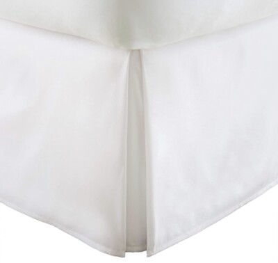 NEW ienjoy Home Collection White Pleated Twin Bed Skirt Hypoallergenic Easy Fit -image