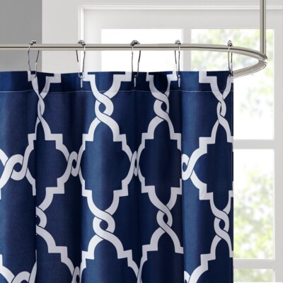 New Madison Park Essentials Blue & White Shower Curtain  72