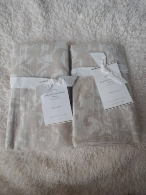 pottery barn jacquard medallion 2 king sham original $150 new Neutral-image