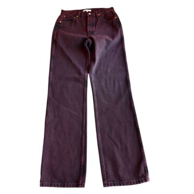 NWOT RE/DONE Wine Dipped Denim Button-Fly 90s High Rise Loose Jeans 26 Cotton-image