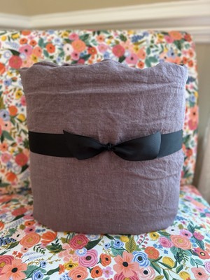 Pottery Barn Belgian Flax Linen Double Flange KING/CAL. KING Duvet Cover Fig OB-image