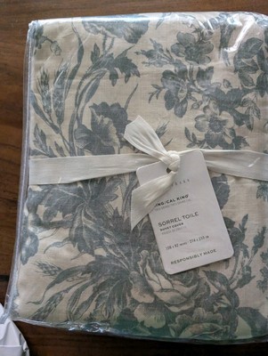 POTTERY BARN Sorrel Toile Duvet Cover-King/CKing-Steel Blue-NWT-image