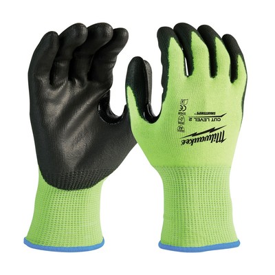 Milwaukee 48-73-8922 Hi-Vis Cut 2 Polyurethane Dipped Safety Gloves - Large-image