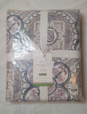 Pottery Barn Lavender Elana Organic Full/Queen Duvet Cover - New-image