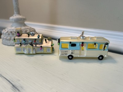Pottery Barn National Lampoon’s Christmas Vacation Ornaments (2) House Rv OB-image