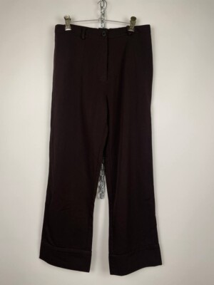 Rundholz dip burgundy straight relaxed pants designer size Large 100% wool-image
